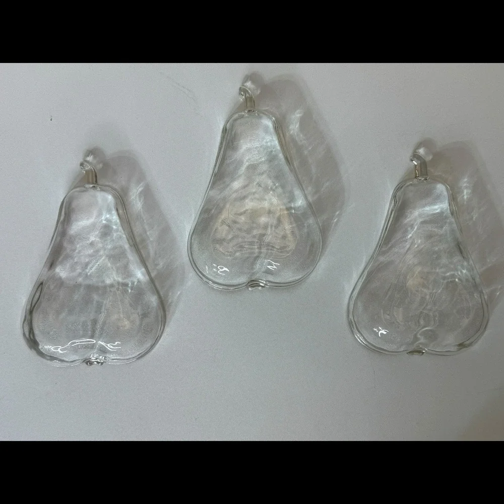 Vintage Indiana Glass Pear‎ Shaped Dessert Berry Bowls Set of 3